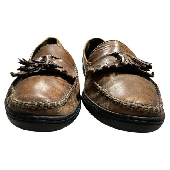 Bragano Cole Haan Brown Kiltie Tassel Loafers Leather Italy MENS Sz 13