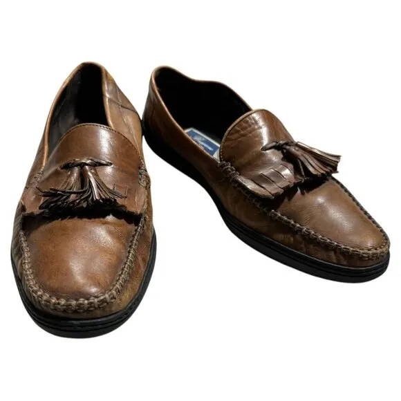 Bragano Cole Haan Brown Kiltie Tassel Loafers Leather Italy MENS Sz 13
