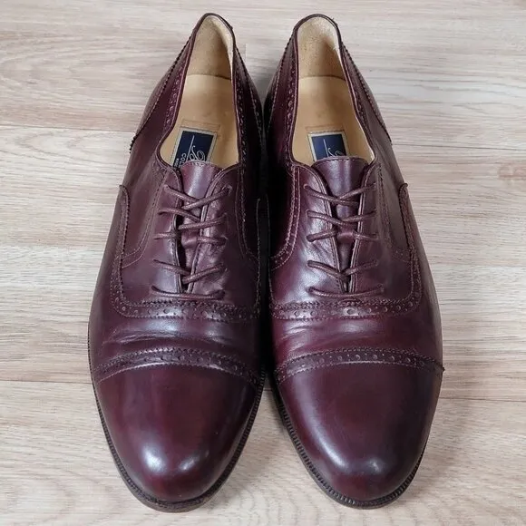 Bragano Oxford Shoes Men Size 10.5 M Red Brown Brogue Cap Toe Leather Italy