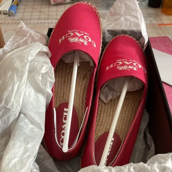 Brand new Coach red canvas shoes size 7.5