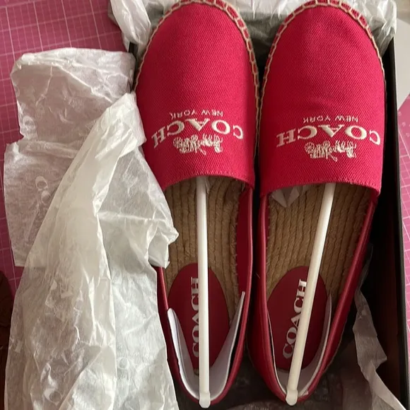Brand new Coach red canvas shoes size 7.5