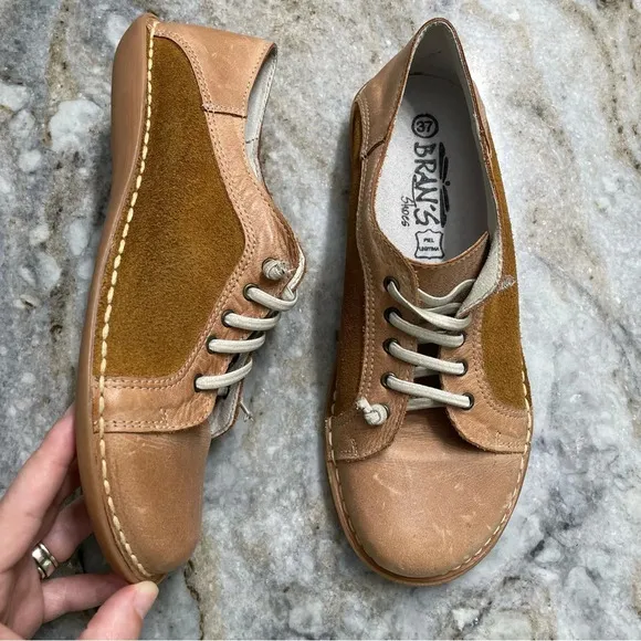 Bran's Spanish Suede Leather Lace Women's Shoes Size 37