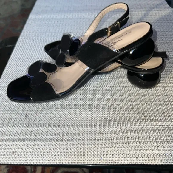 Brenda Zaro Erika Suede Tan Circle Slide Heeled Sandals Size 41 , us 9