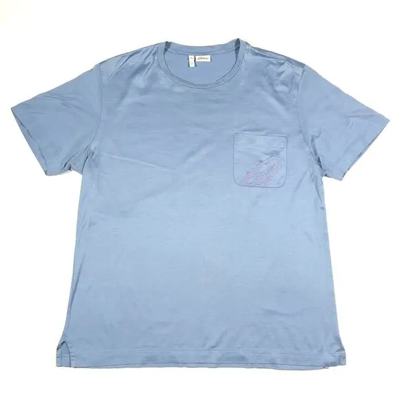 Brioni Light Blue Pocket Tee T Shirt Soft Cotton Casual Size XL B8