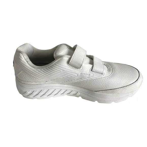 Brooks Addiction Walker 2 White Leather Shoes, 1203091D142, Size 11.5