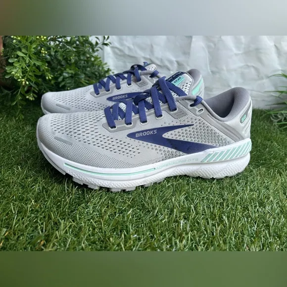 BROOKS Adrenaline GTS 22 Women Alloy/Blue/GreenRunning Shoes SIZE 8 NEW