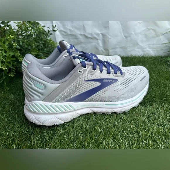 BROOKS Adrenaline GTS 22 Women Alloy/Blue/GreenRunning Shoes SIZE 8 NEW