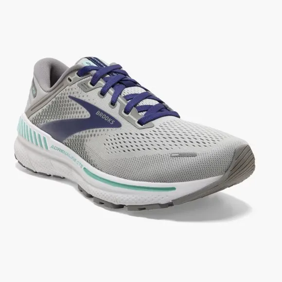 BROOKS Adrenaline GTS 22 Women Alloy/Blue/GreenRunning Shoes SIZE 8 NEW