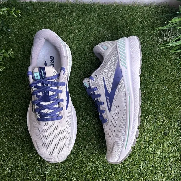 BROOKS Adrenaline GTS 22 Women Alloy/Blue/GreenRunning Shoes SIZE 8 NEW