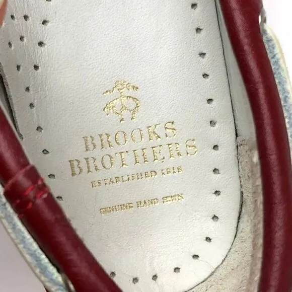 Brooks Brothers Boat Deck Shoes Womens Size 7.5 M US Loafers White Blue Red
