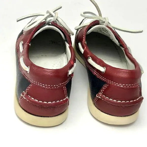 Brooks Brothers Boat Deck Shoes Womens Size 7.5 M US Loafers White Blue Red