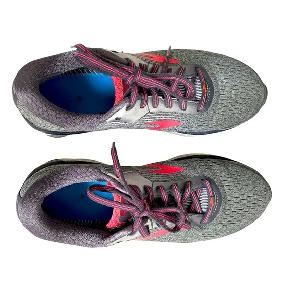 Brooks Women's Adrenaline GTS 18Gray Pink Running Sneakers Shoes Lace Up , 9.5