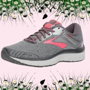 Brooks Women's Adrenaline GTS 18Gray Pink Running Sneakers Shoes Lace Up , 9.5