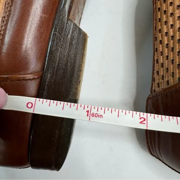 Bruno Pacchioni Leather Oxford Loafers Shoes Pointed Tor Brown Tan Size 8 Women