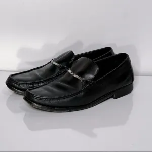 Bruno Magli Black Leather Horsebit Loafer Shoes