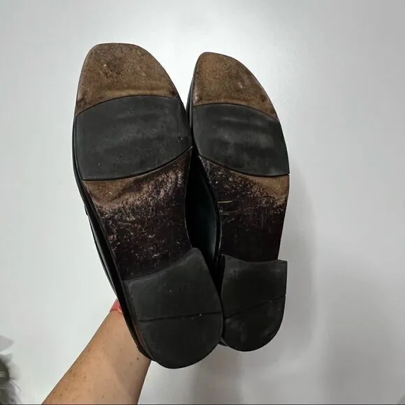 Bruno Magli Black Leather Horsebit Loafer Shoes