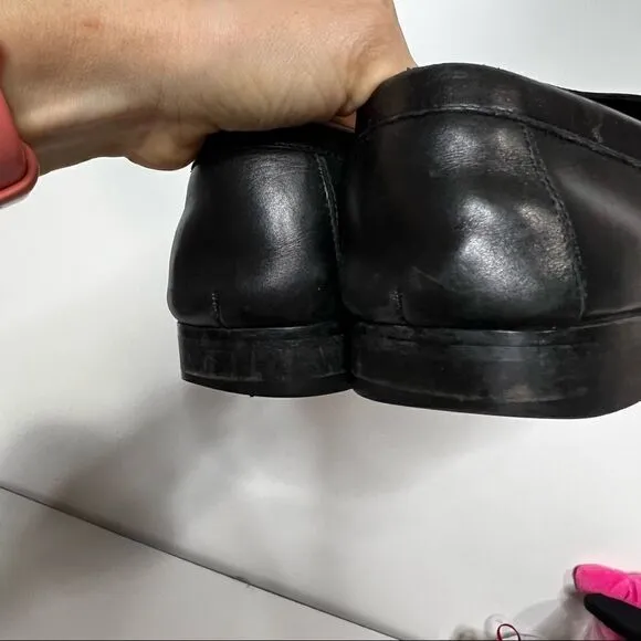 Bruno Magli Black Leather Horsebit Loafer Shoes