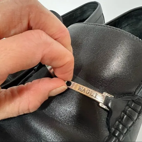 Bruno Magli Black Leather Horsebit Loafer Shoes