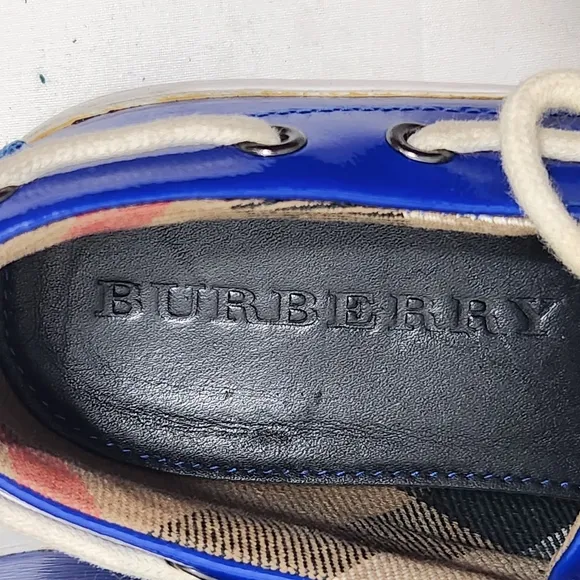 BURBERRY REESE PATENT LEATHER BOAT KIDS SHOES EU 33/US 1.5