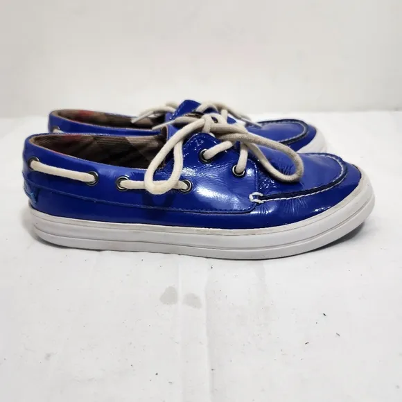 BURBERRY REESE PATENT LEATHER BOAT KIDS SHOES EU 33/US 1.5