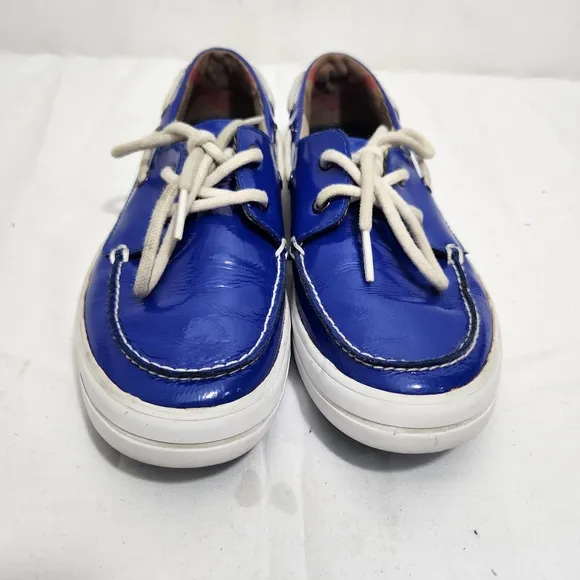 BURBERRY REESE PATENT LEATHER BOAT KIDS SHOES EU 33/US 1.5