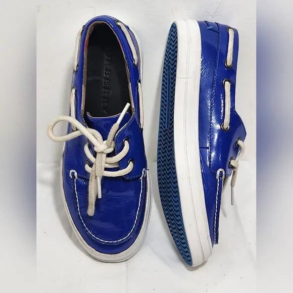 BURBERRY REESE PATENT LEATHER BOAT KIDS SHOES EU 33/US 1.5