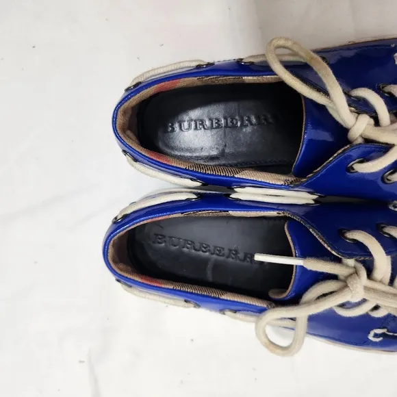 BURBERRY REESE PATENT LEATHER BOAT KIDS SHOES EU 33/US 1.5