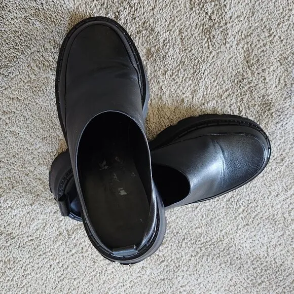 By Far Reyna black leather shoes/loafers/mules Sz 36/Us Sz 6