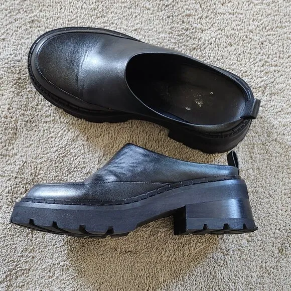 By Far Reyna black leather shoes/loafers/mules Sz 36/Us Sz 6