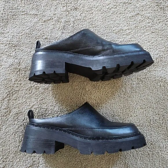 By Far Reyna black leather shoes/loafers/mules Sz 36/Us Sz 6