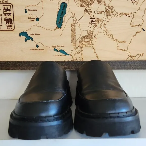 By Far Reyna black leather shoes/loafers/mules Sz 36/Us Sz 6