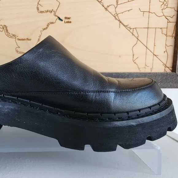 By Far Reyna black leather shoes/loafers/mules Sz 36/Us Sz 6