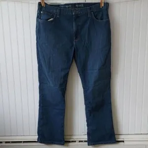 Carharrt Men's Rugged Flex Relaxed Straight Knit Lined‎ 40 X 32 Denim Blue Jeans