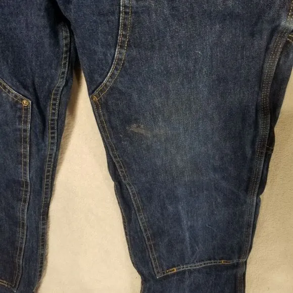Carhartt Double Knee Denim Relax Stretch‎ Jeans 34x32 Made In Mexico 103890 L10