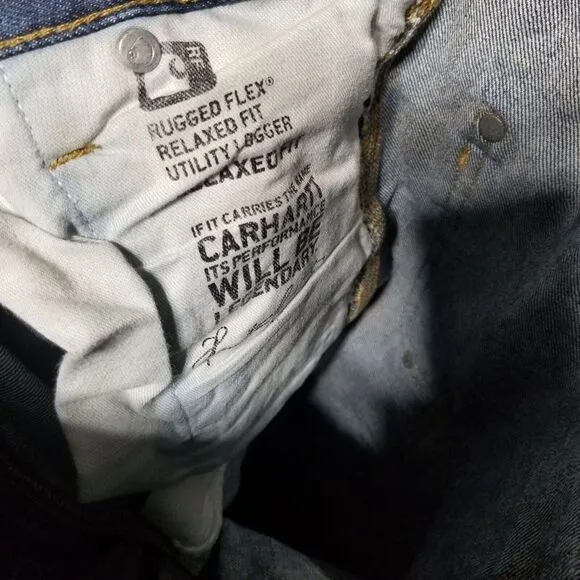 Carhartt Double Knee Denim Relax Stretch‎ Jeans 34x32 Made In Mexico 103890 L10