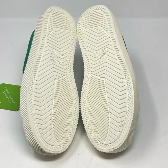 Cariuma OCA Low Shoes Womens 13 Mens 11.5 Green Canvas Lace Up Sneakers Un…