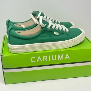Cariuma OCA Low Shoes Womens 13 Mens 11.5 Green Canvas Lace Up Sneakers Un…