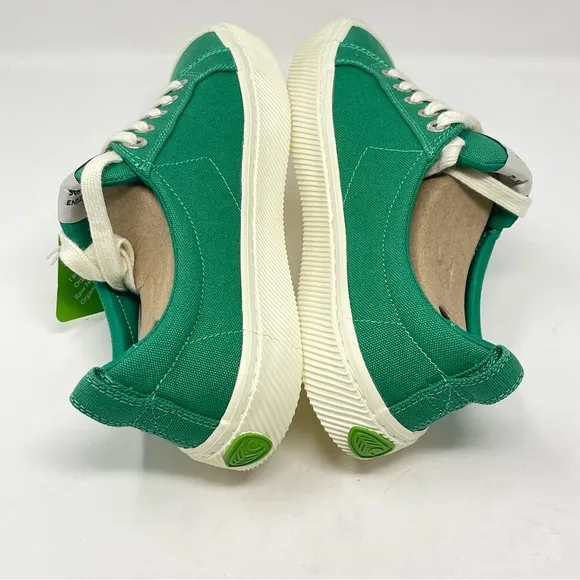 Cariuma OCA Low Shoes Womens 13 Mens 11.5 Green Canvas Lace Up Sneakers Un…