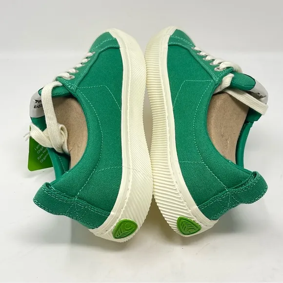 Cariuma OCA Low Shoes Womens 13 Mens 11.5 Green Canvas Lace Up Sneakers Un…
