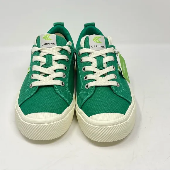 Cariuma OCA Low Shoes Womens 13 Mens 11.5 Green Canvas Lace Up Sneakers Un…