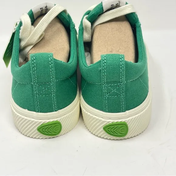 Cariuma OCA Low Shoes Womens 13 Mens 11.5 Green Canvas Lace Up Sneakers Un…