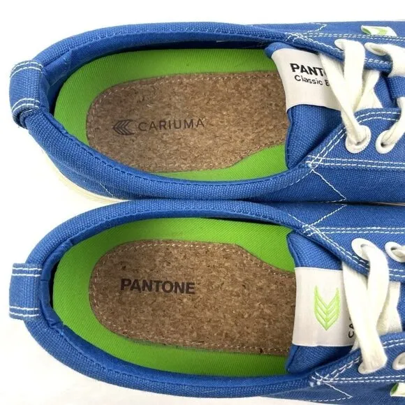 Cariuma OCA Low Sneakers Women 12.5 Men 11 Blue Canvas Pantone Lace Up Shoes