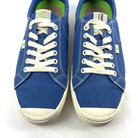 Cariuma OCA Low Sneakers Women 12.5 Men 11 Blue Canvas Pantone Lace Up Shoes