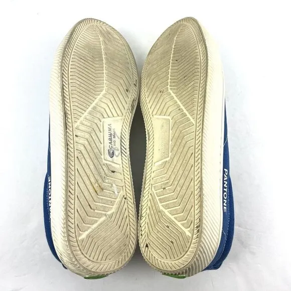 Cariuma OCA Low Sneakers Women 12.5 Men 11 Blue Canvas Pantone Lace Up Shoes