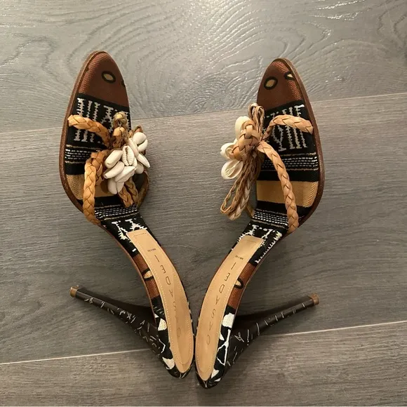 Casadei summer shell ikat stiletto heels (Sz 7)
