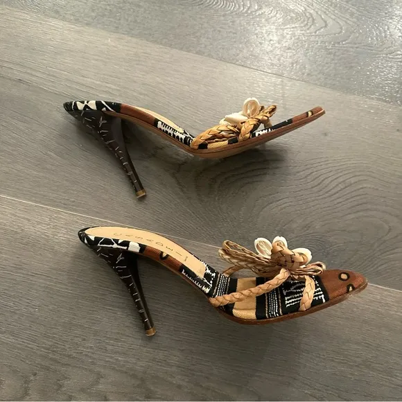 Casadei summer shell ikat stiletto heels (Sz 7)