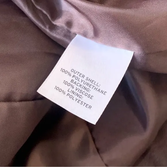 CASLON Jacket Brown Faux Leather Size Large Ruffle