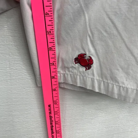 Castaway Crab Embroidered Khaki Cotton Belt Loops Side Pockets Shorts size 40