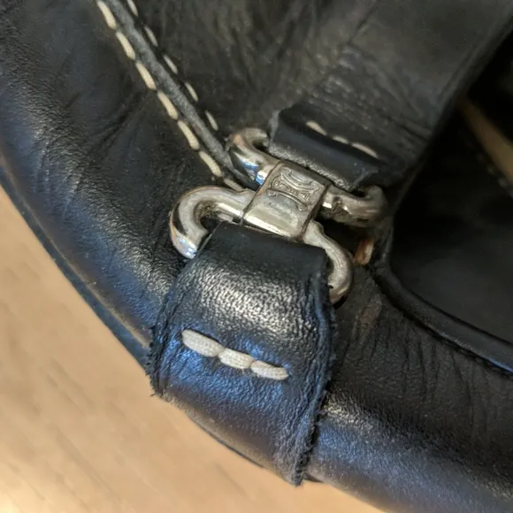 Celine black leather loafer 38 1/2