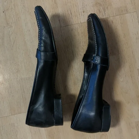 Celine black leather loafer 38 1/2